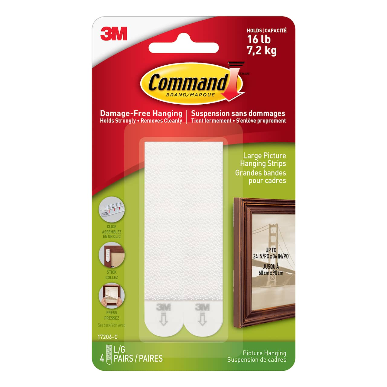 Command&#x2122; Large Picture Hanging Strips, 4ct.